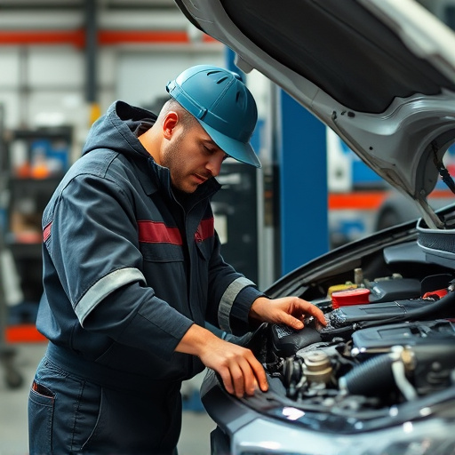 auto technician working