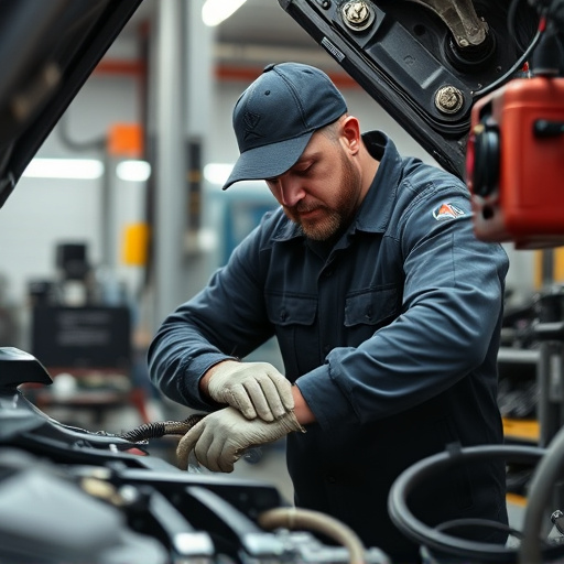auto technician working