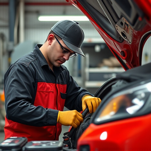 auto technician working