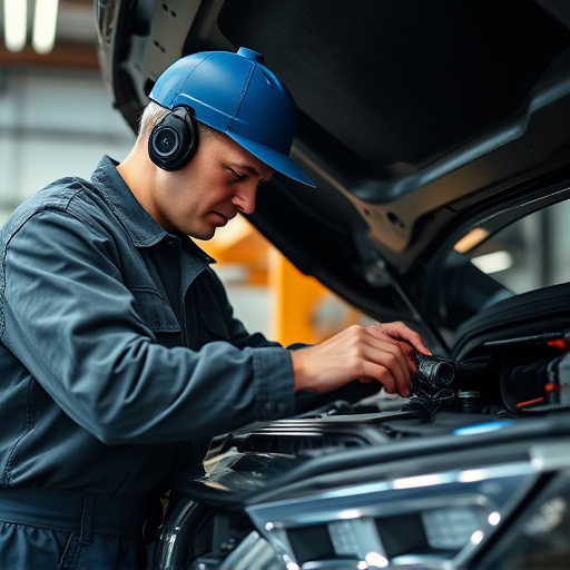 auto technician working