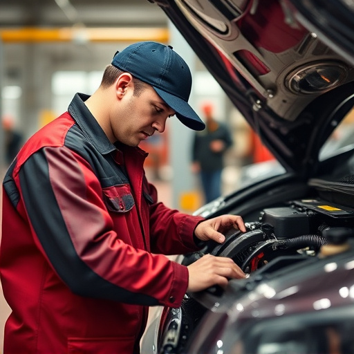 auto technician working