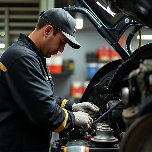auto technician working