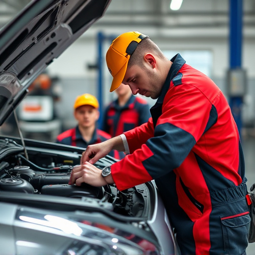 auto technician working