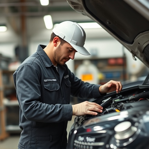 auto technician working