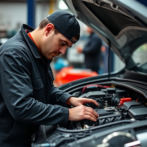 auto technician working