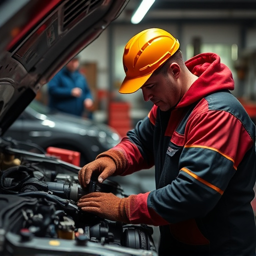 auto technician working