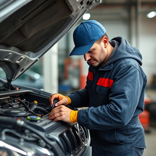 auto technician working