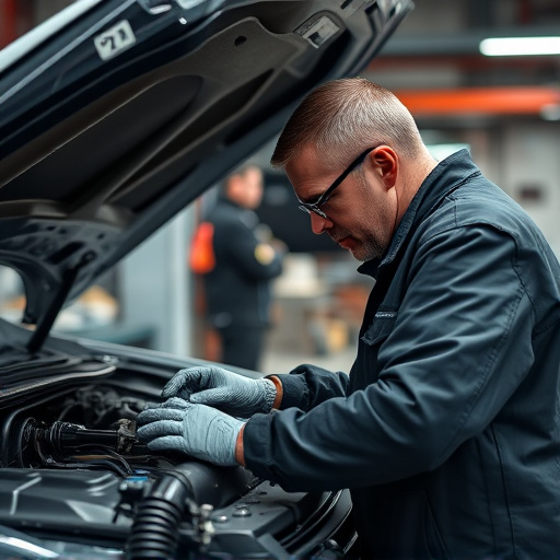 auto technician working