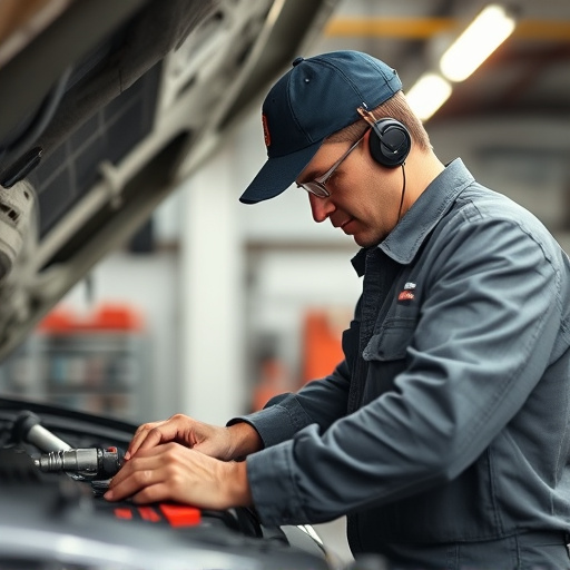 auto technician working