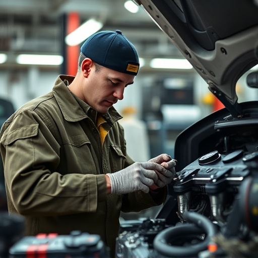 auto technician working