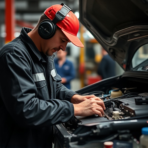 auto technician working