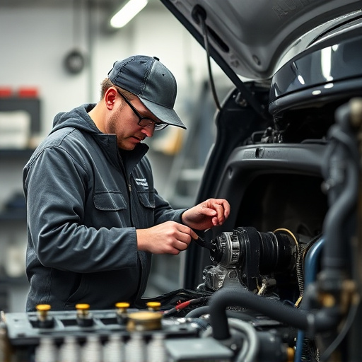 auto technician working