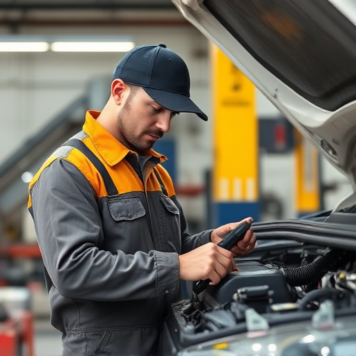 auto technician working