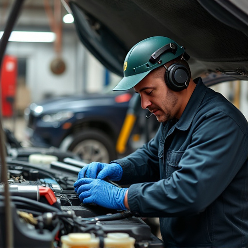 auto technician working