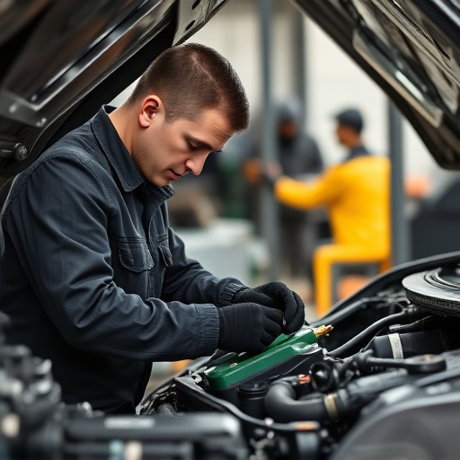 auto technician working