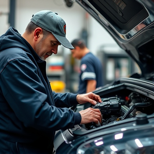 auto technician working