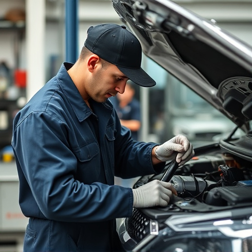 auto technician working