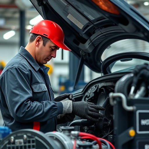 auto technician working