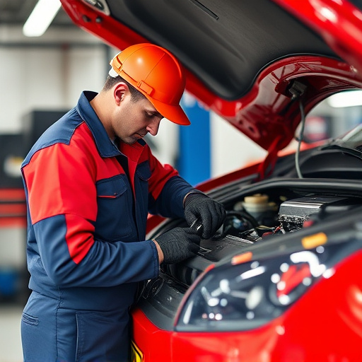 auto technician working