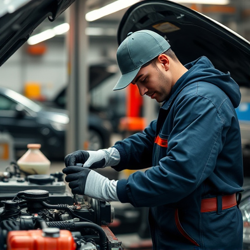 auto technician working