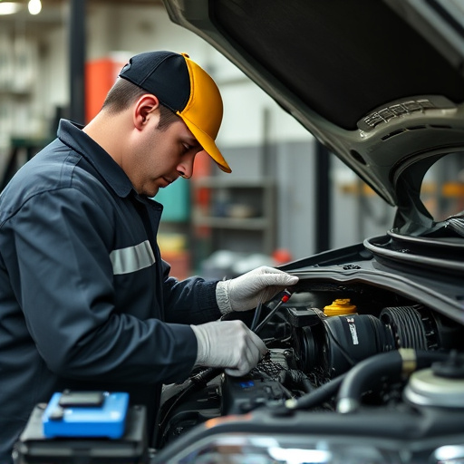 auto technician working