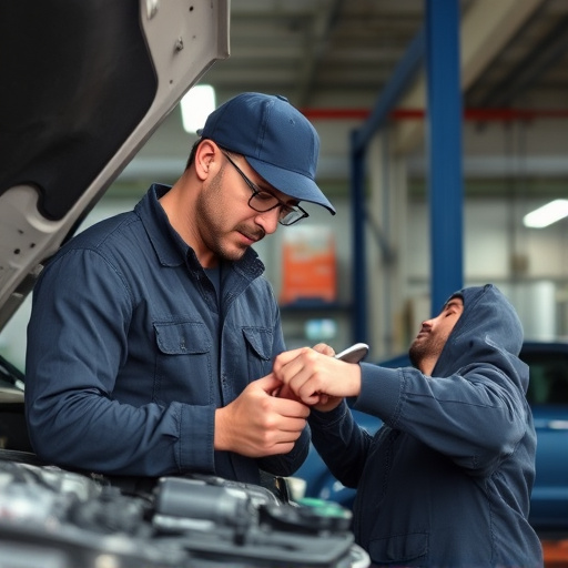 auto technician working