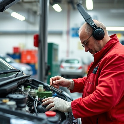auto technician working