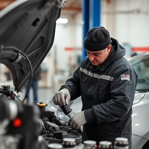 auto technician working