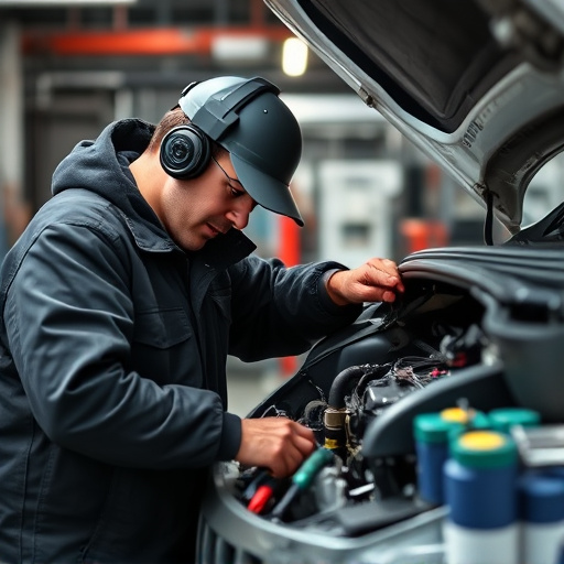 auto technician working