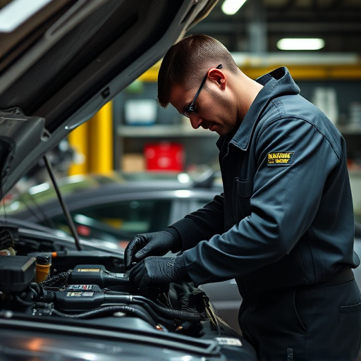 auto technician working