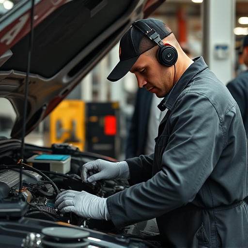 auto technician working
