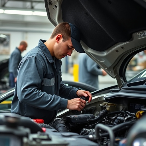 auto technician working