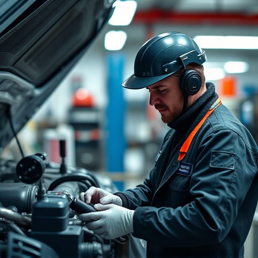 auto technician working