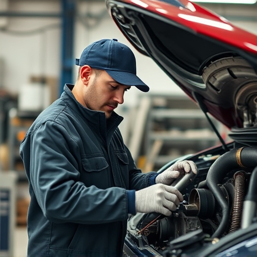 auto technician working