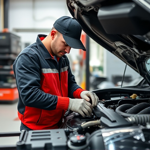 auto technician working