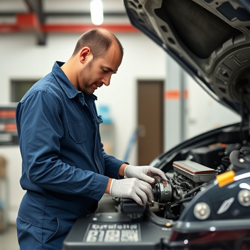 auto technician working
