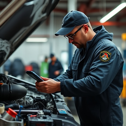 auto technician working