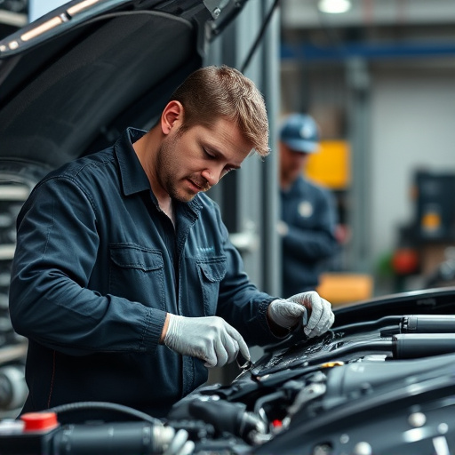 auto technician working