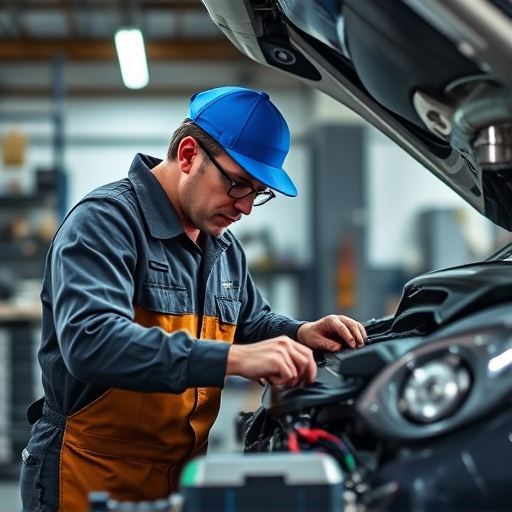 auto technician working