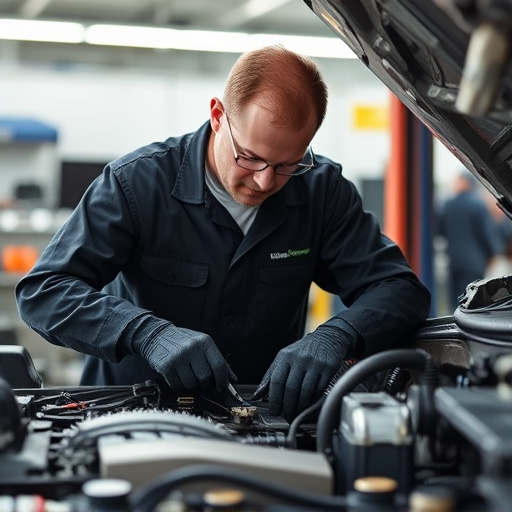 auto technician working