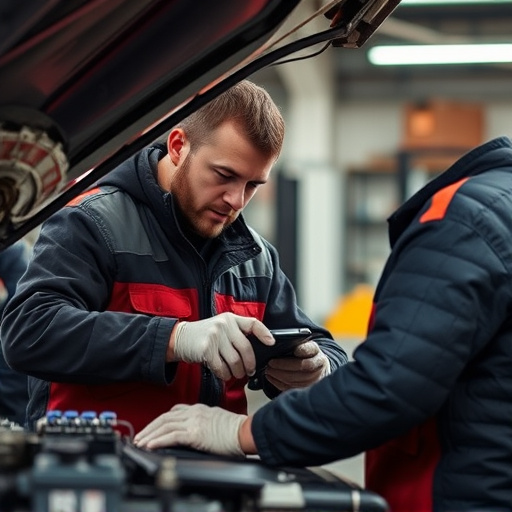 auto technician working