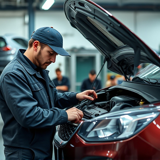 auto technician working