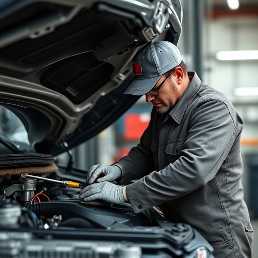 auto technician working