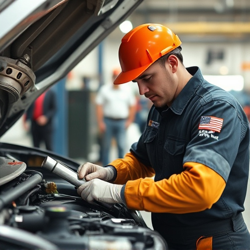 auto technician working