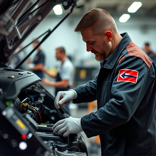 auto technician working