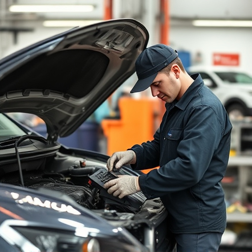 auto technician working