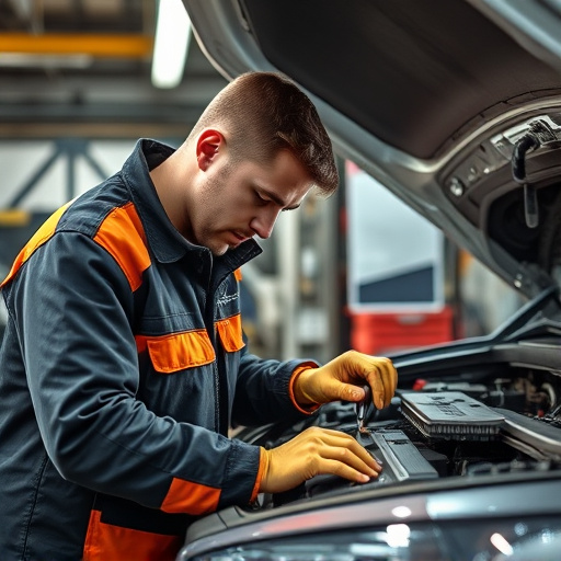 auto technician working