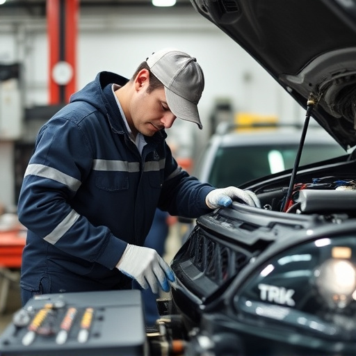 auto technician working