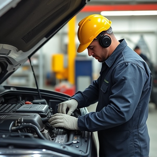 auto technician working