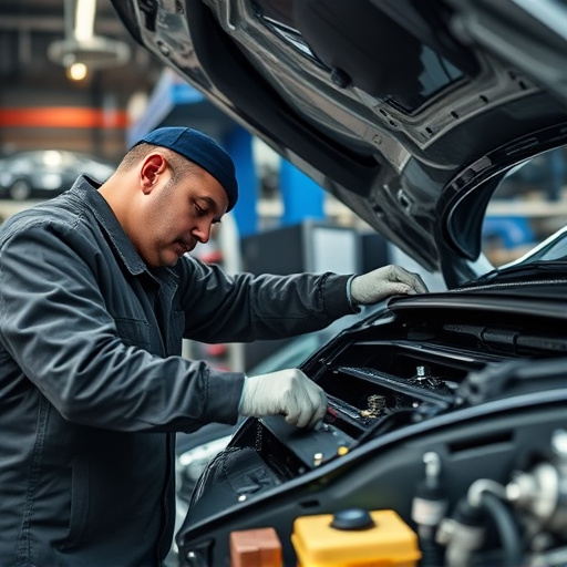 auto technician working